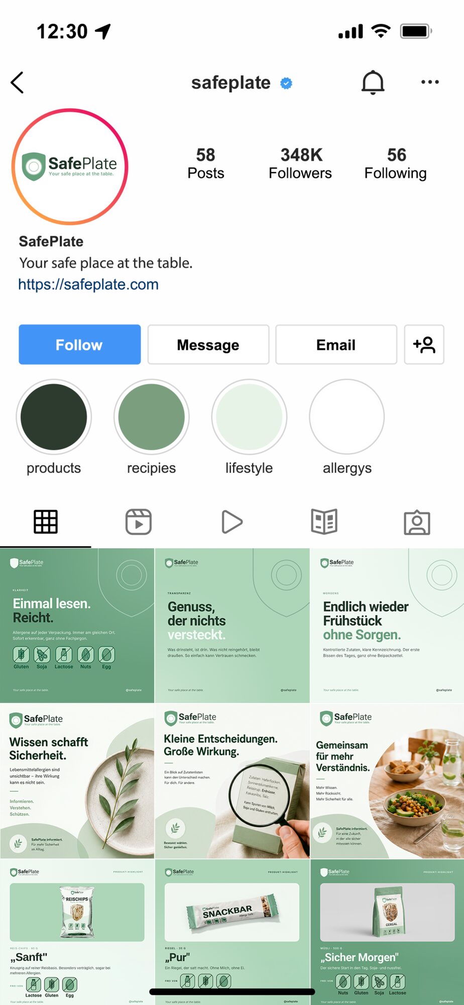 SafePlate Social Media Auftritt